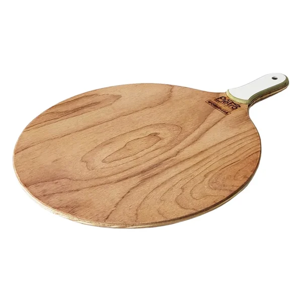 Pá de Pizza em Madeira Reforçada Com Cabo Branco 40 cm